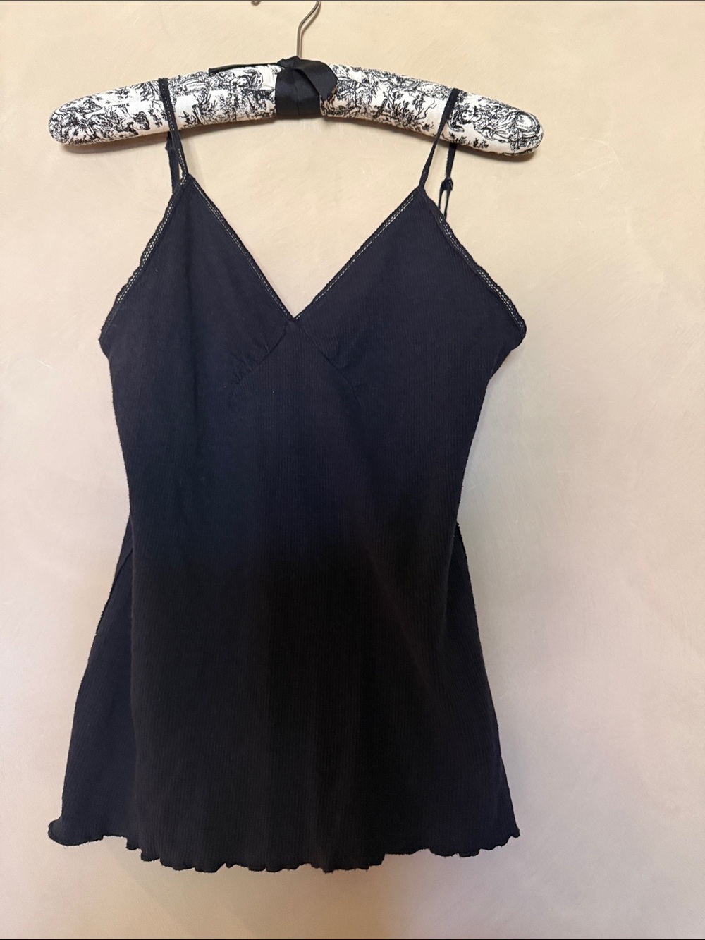 We The Free Black Rib Stretch Cotton Tank size Med
